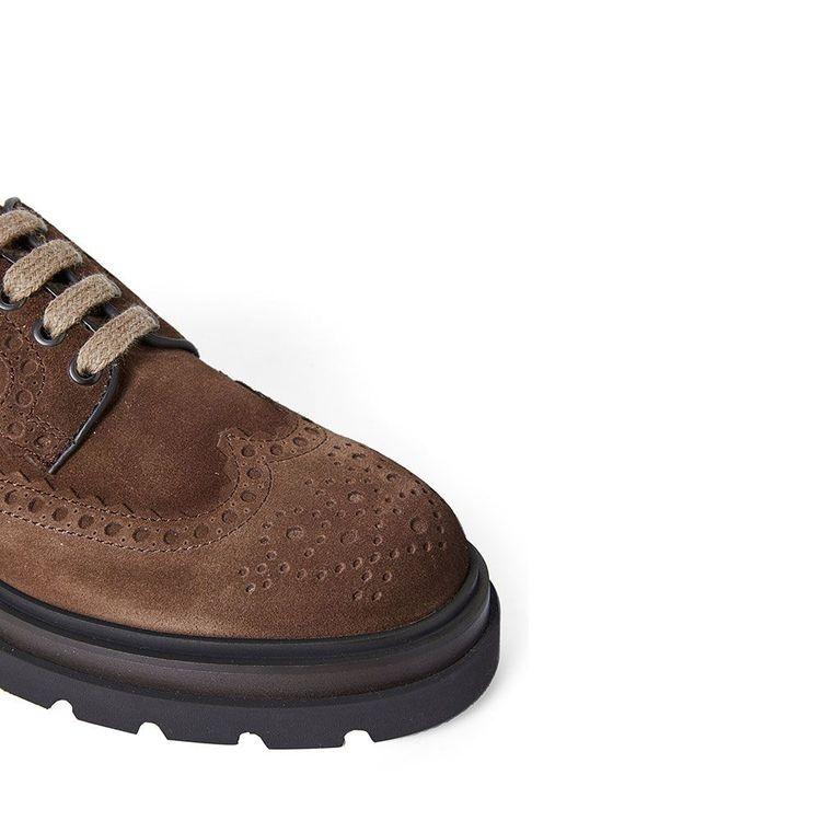 SANTONI braon muške zumbane cipele od velura