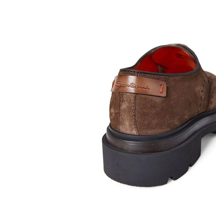 SANTONI braon muške zumbane cipele od velura