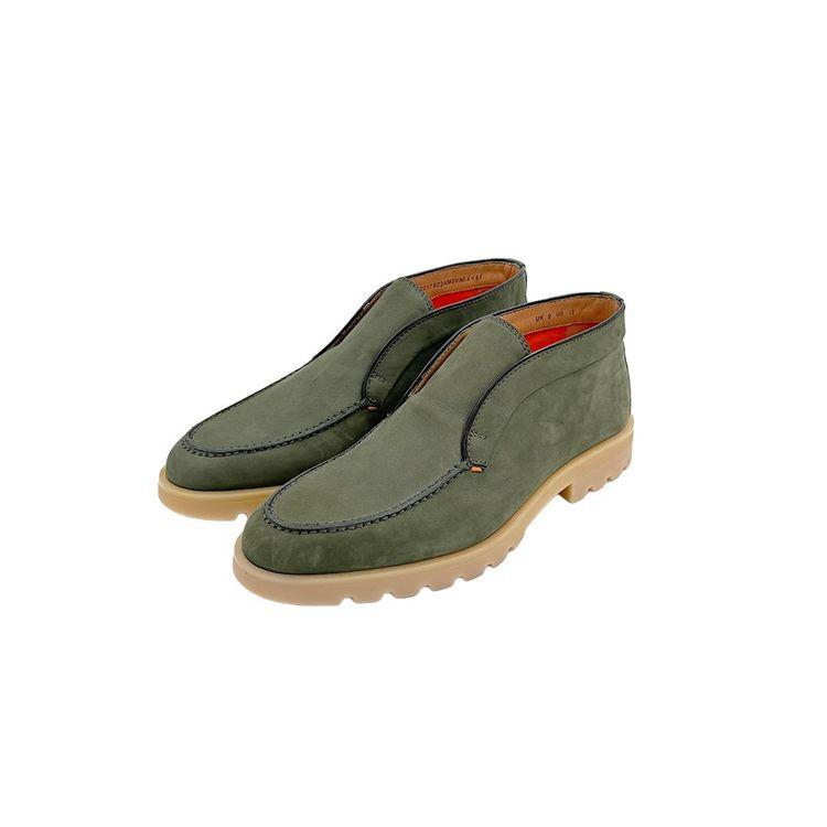 SANTONI Desert Boot zelene muške cipele od antilopa