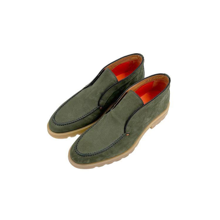 SANTONI Desert Boot zelene muške cipele od antilopa