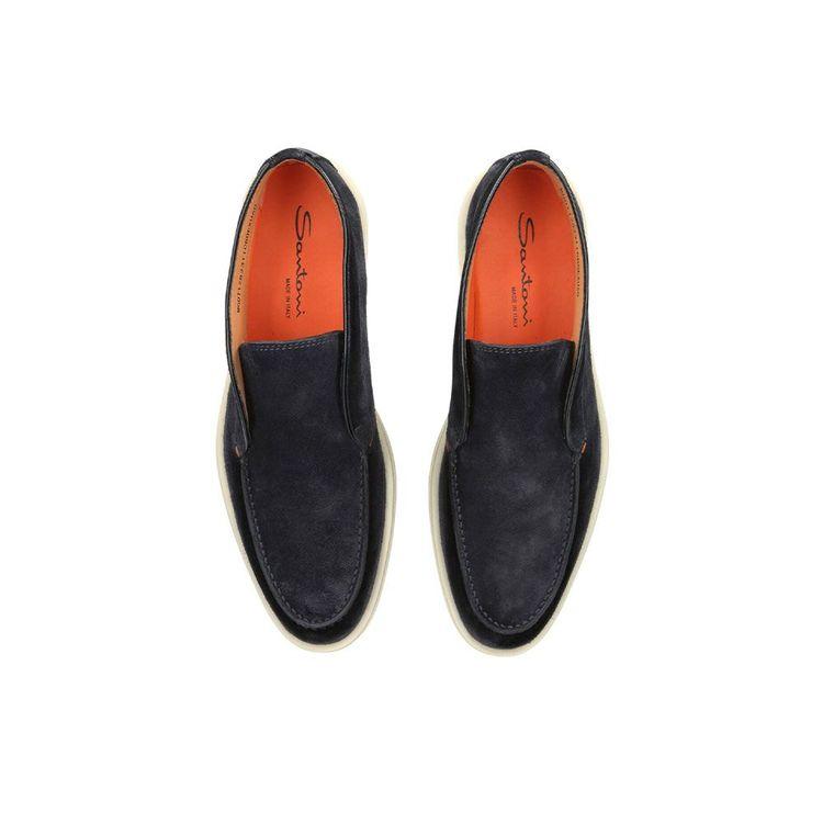 SANTONI teget muške cipele od brušene kože