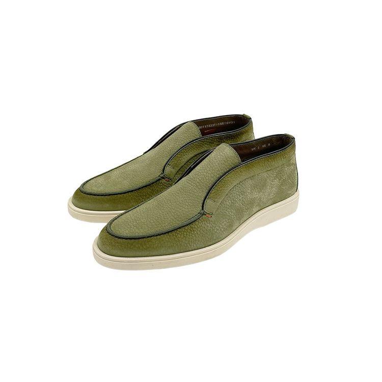 SANTONI Desert Boot zelene muške cipele od nubuk kože