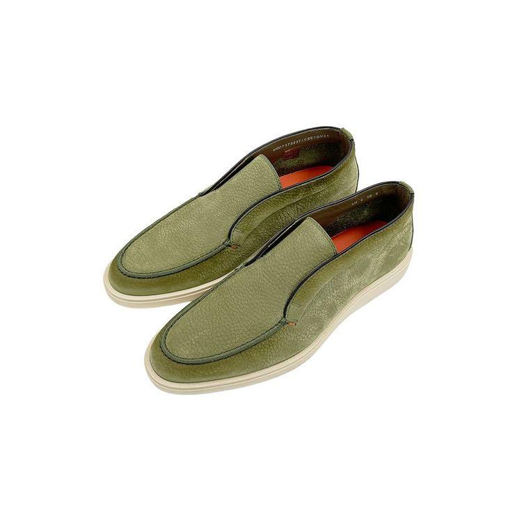 SANTONI Desert Boot zelene muške cipele od nubuk kože