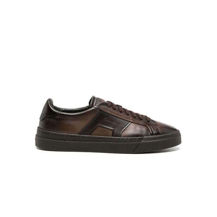 SANTONI tamno braon Double buckle muške nijansirane patike
