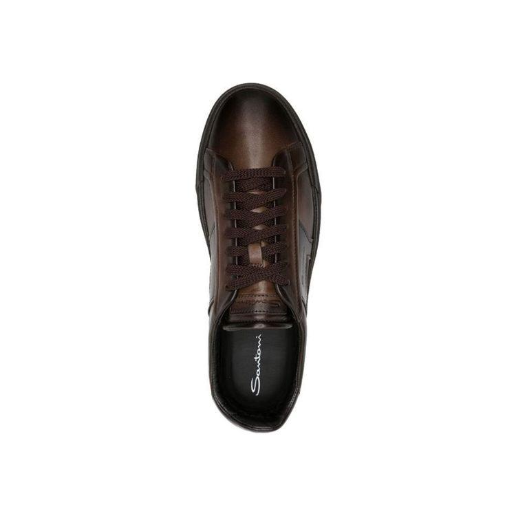 SANTONI tamno braon Double buckle muške nijansirane patike