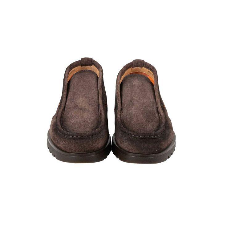 SANTONI Desert Boot tamno braon muške cipele od velura sa izraženim štepom