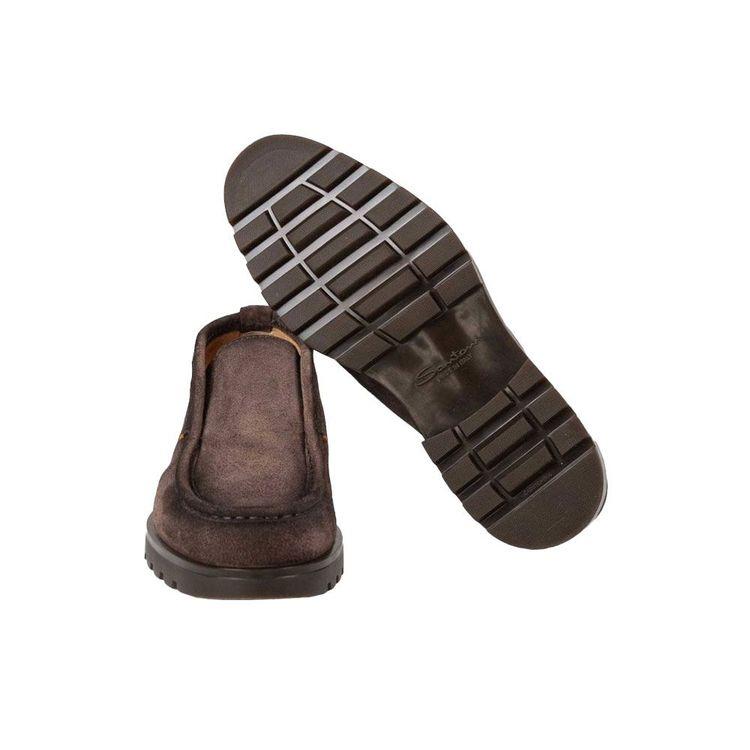 SANTONI Desert Boot tamno braon muške cipele od velura sa izraženim štepom