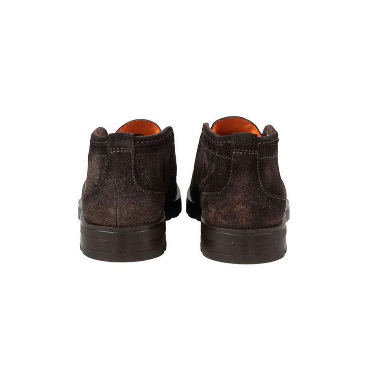 SANTONI Desert Boot tamno braon muške cipele od velura sa izraženim štepom