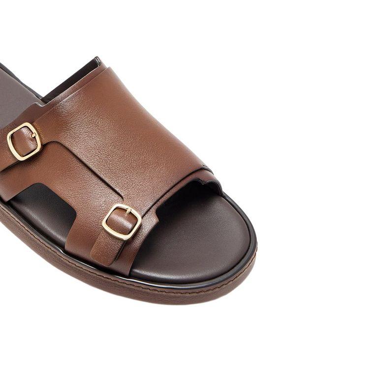 SANTONI Pacifico braon muške papuče