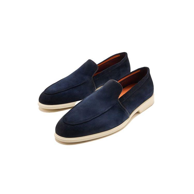 SANTONI Malibu teget muške mokasine