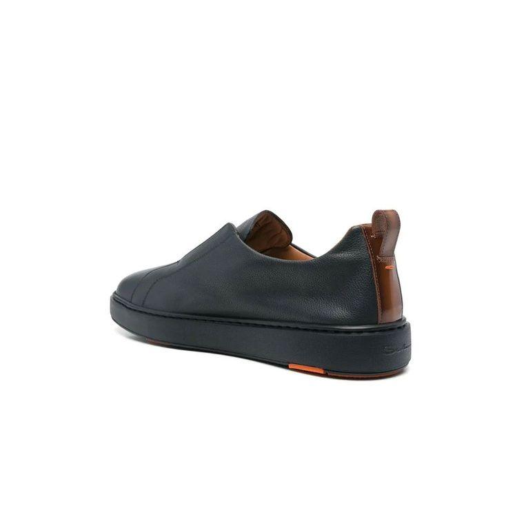 SANTONI teget muške slip-on patike od rađene kože