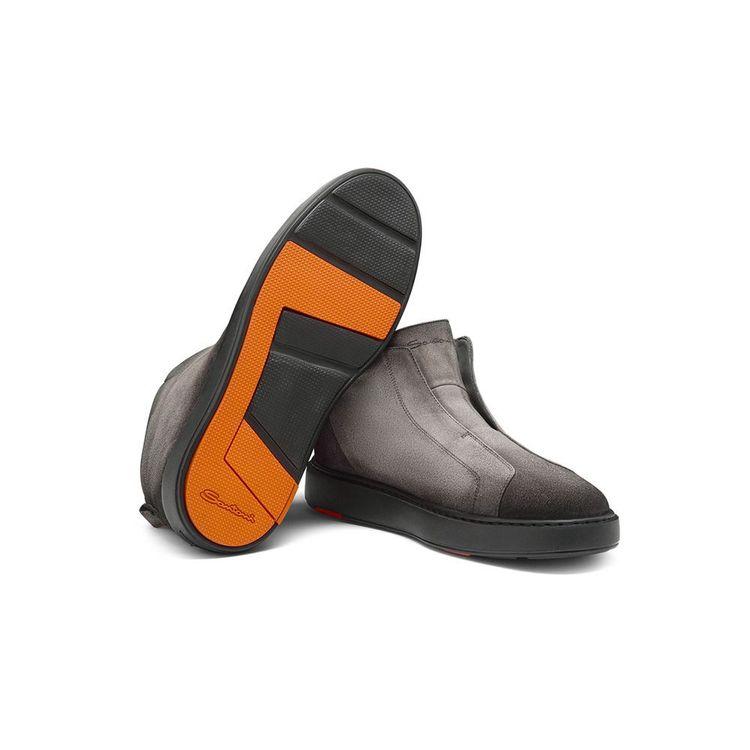 SANTONI sive muške patike od prevrnute kože