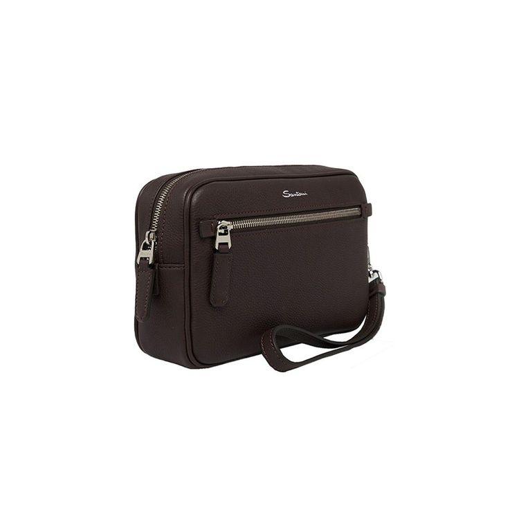 SANTONI tamno braon muška torba