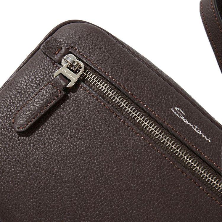 SANTONI tamno braon muška torba