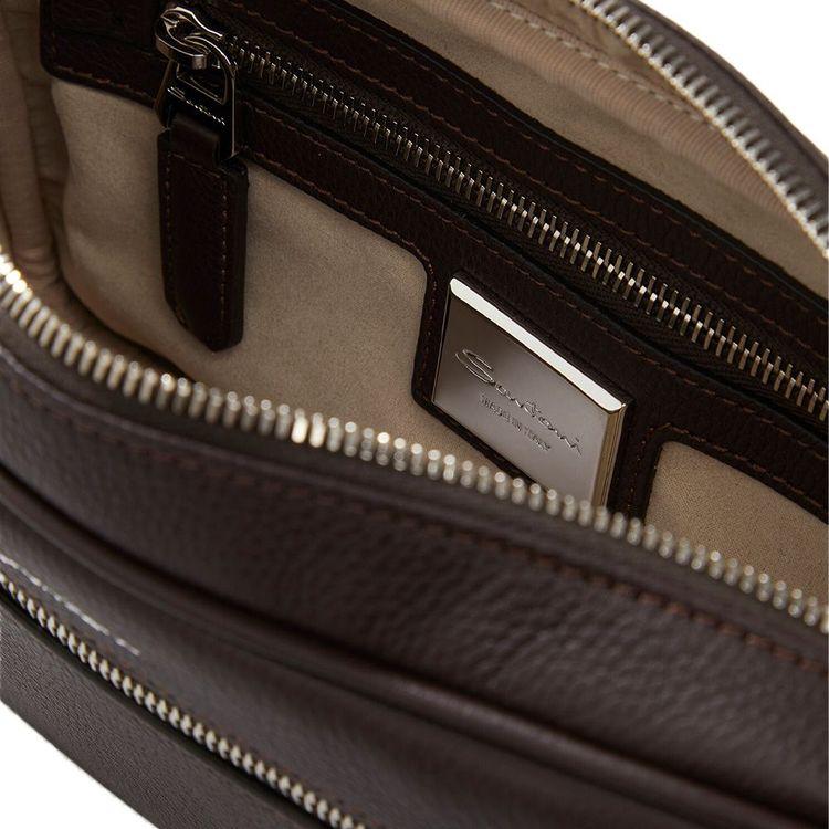 SANTONI tamno braon muška torba