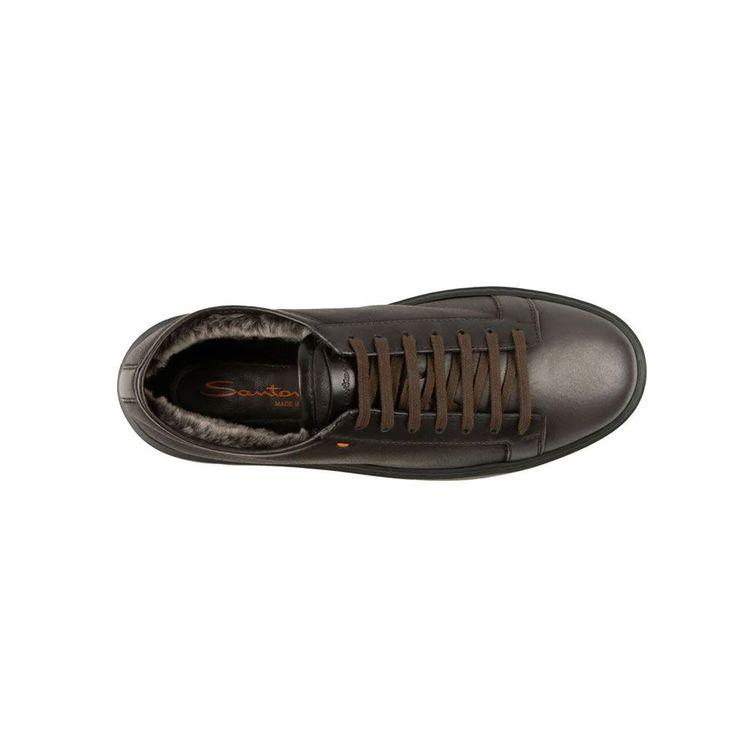 SANTONI tamno braon muške patike sa postavljenim krznom