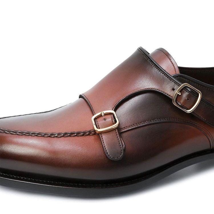 SANTONI braon muške cipele sa dvostrukom kopčom
