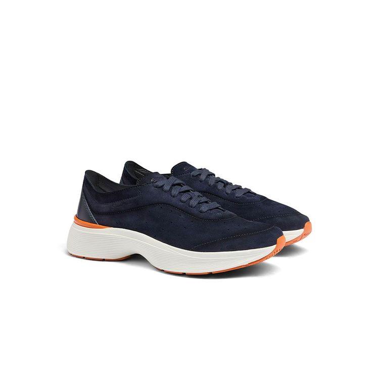 SANTONI teget muške Easy Bounce patike od antilopa i kože