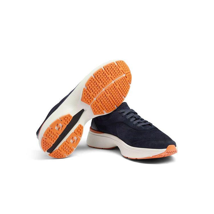 SANTONI teget muške Easy Bounce patike od antilopa i kože