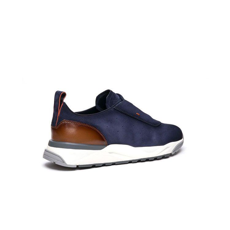 SANTONI teget muške patike od brušene kože