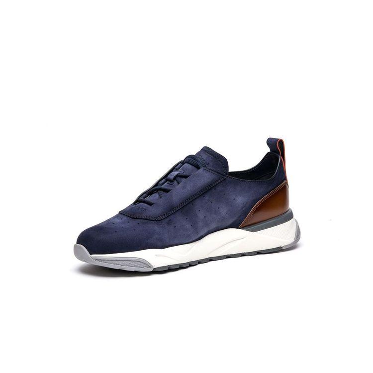 SANTONI teget muške patike od brušene kože