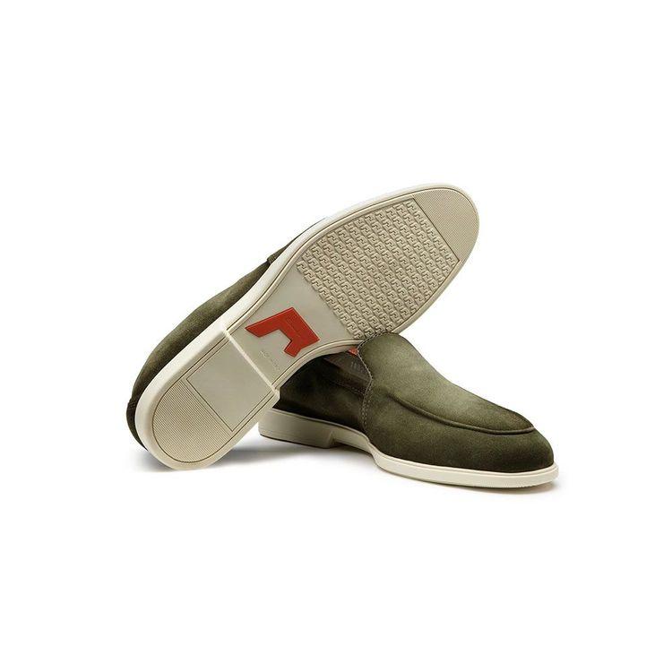 SANTONI zelene muške cipele od antilopa