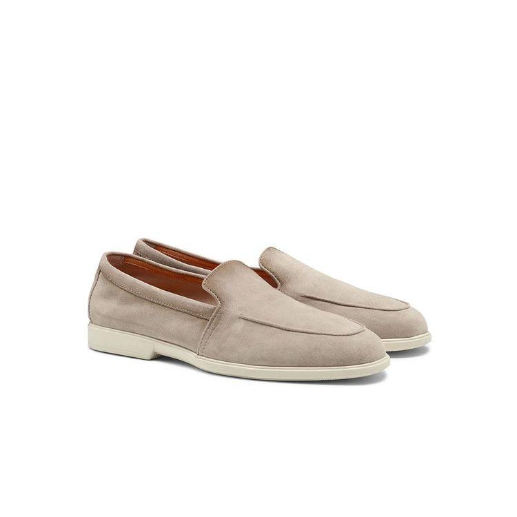 SANTONI bež muške cipele od antilopa