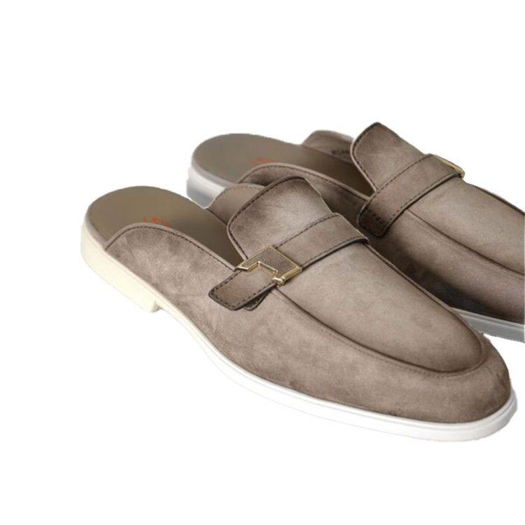 SANTONI svijetlo braon muške papauče od prevrnute kože