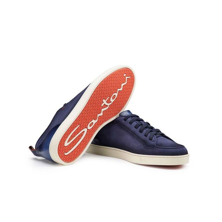 SANTONI teget muške patike od nabuk kože