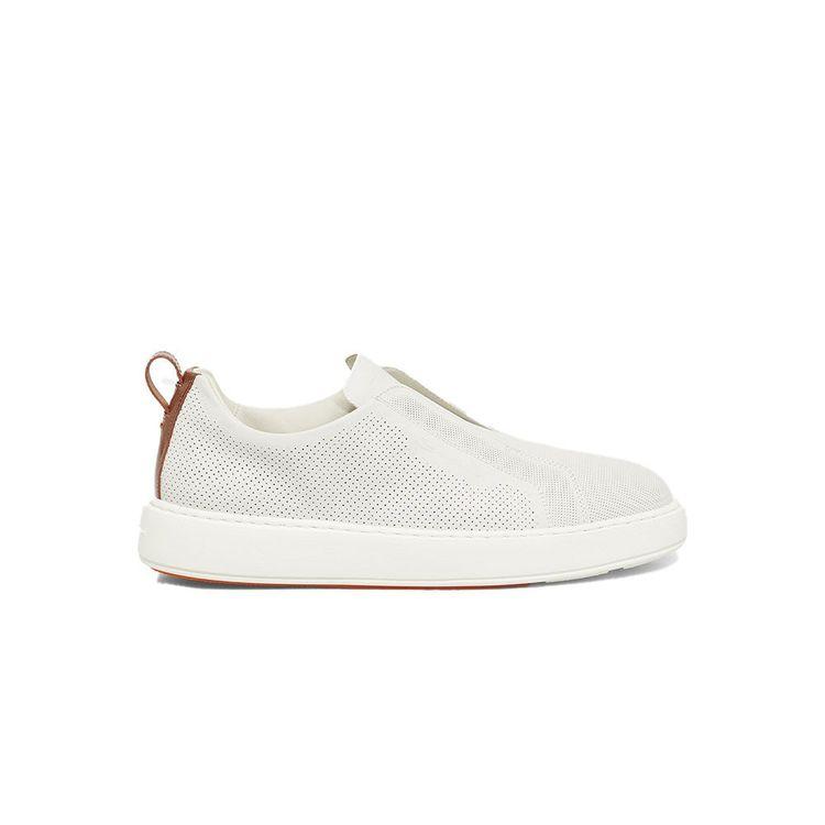 SANTONI bijele muške patike slip-on