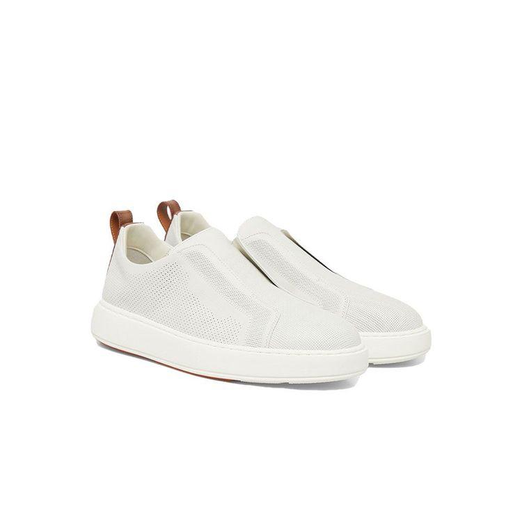 SANTONI bijele muške patike slip-on