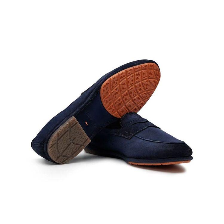 SANTONI teget muške cipele od prevrnute kože