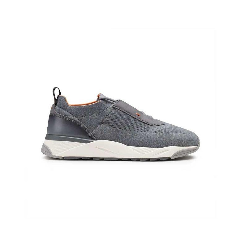 SANTONI sive muške patike od tkanine sa kožnim detaljima Product information