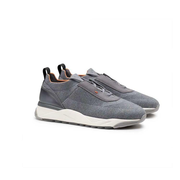 SANTONI sive muške patike od tkanine sa kožnim detaljima Product information