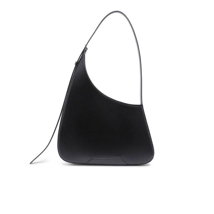 SANTONI crna hobo ženska tašna od kože