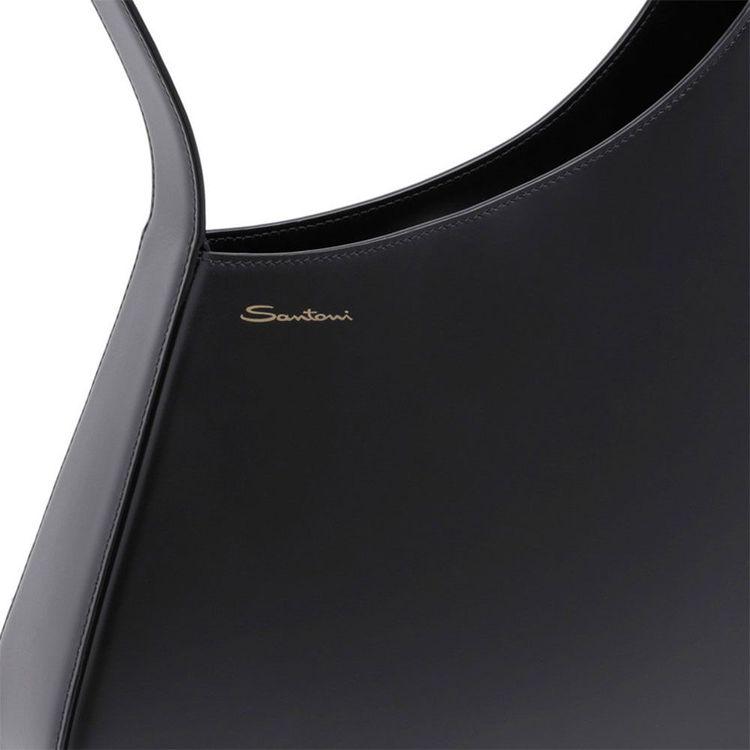 SANTONI crna hobo ženska tašna od kože