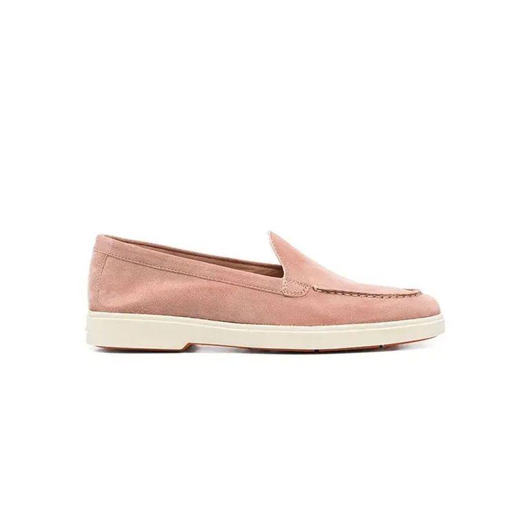 SANTONI roze ženske mokasine od nabuk kože