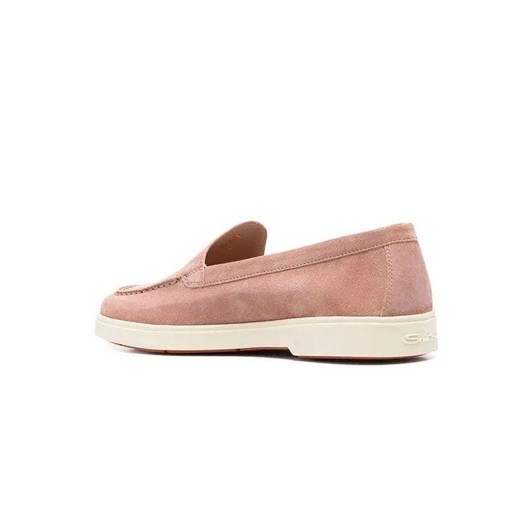 SANTONI roze ženske mokasine od nabuk kože