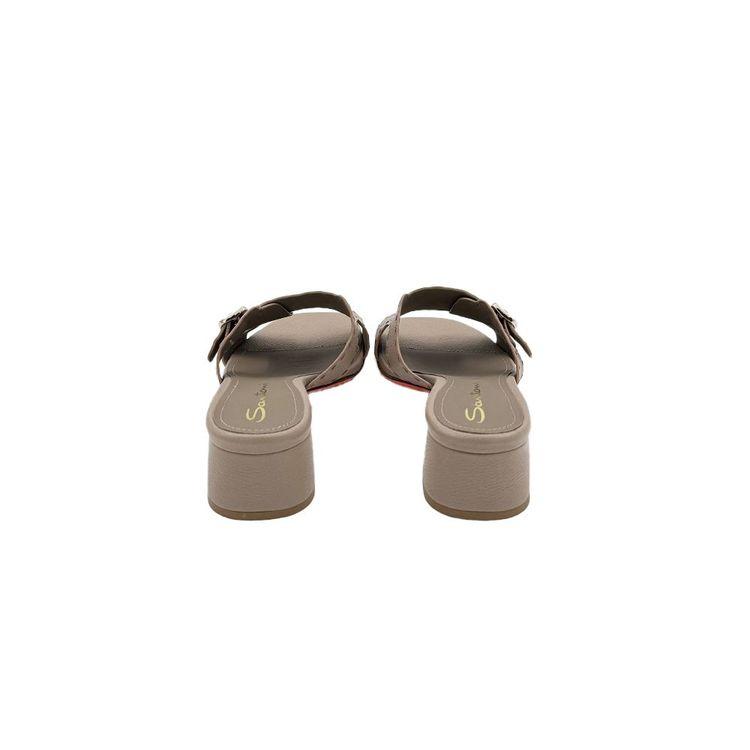 SANTONI Double Buckle tamno bež ženske papuče