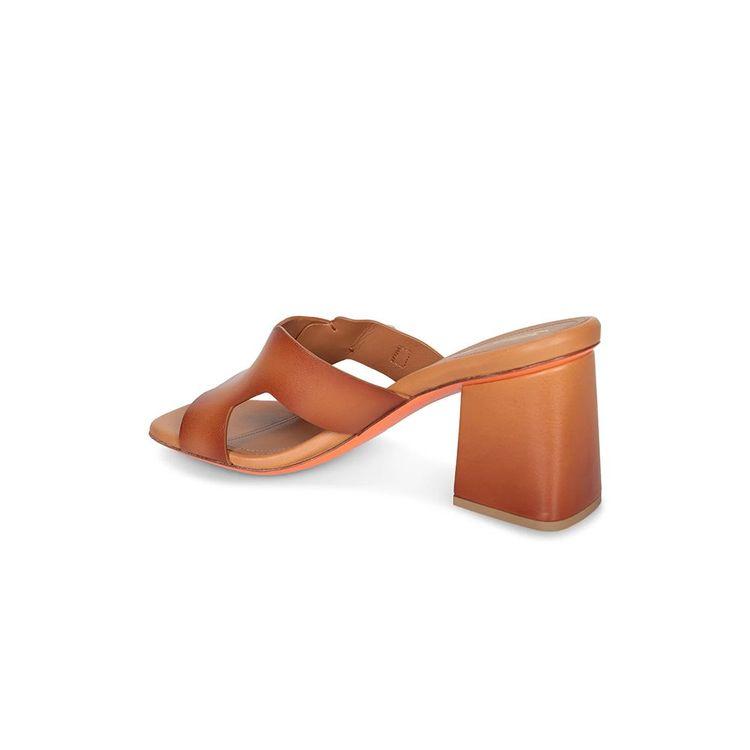 SANTONI Double Buckle kamel-braon ženske papuče