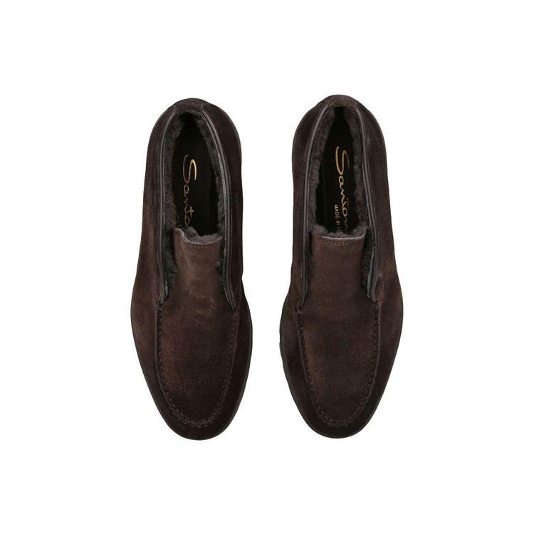 SANTONI tamno braon ženske cipele od prevrnute kože