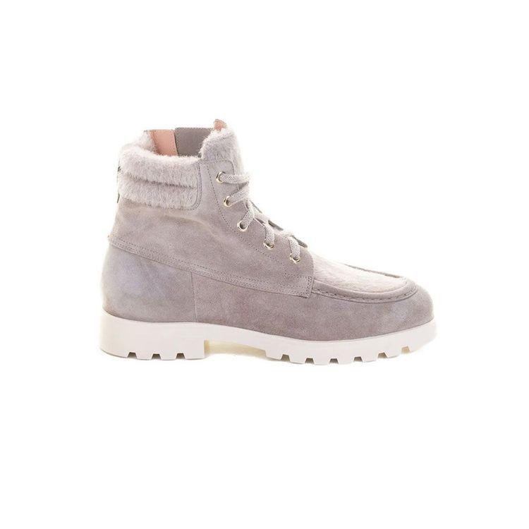 SANTONI tamno bež ženske čizme sa krznenim umetkom