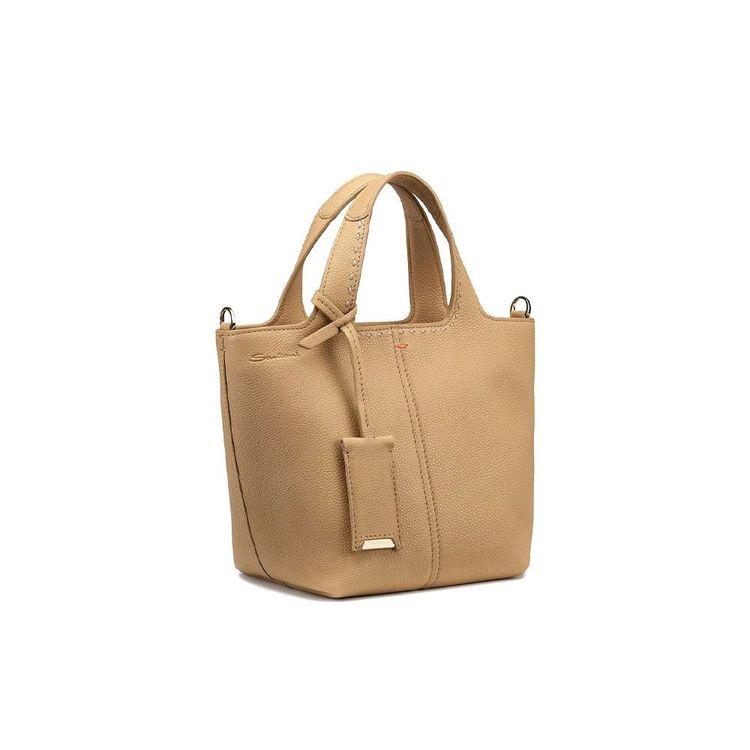 SANTONI tamno bež ženska tašna od rađene kože