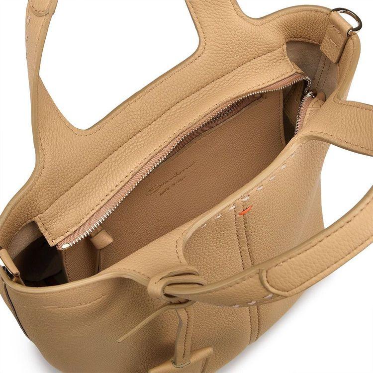 SANTONI tamno bež ženska tašna od rađene kože