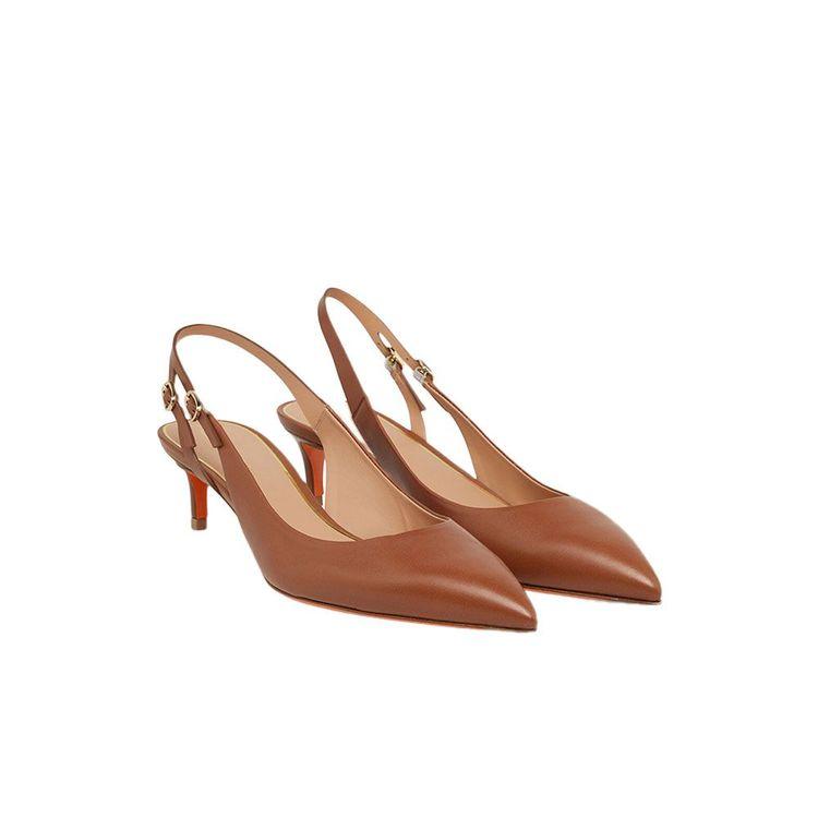 SANTONI braon ženske cipele sa otvorenom petom