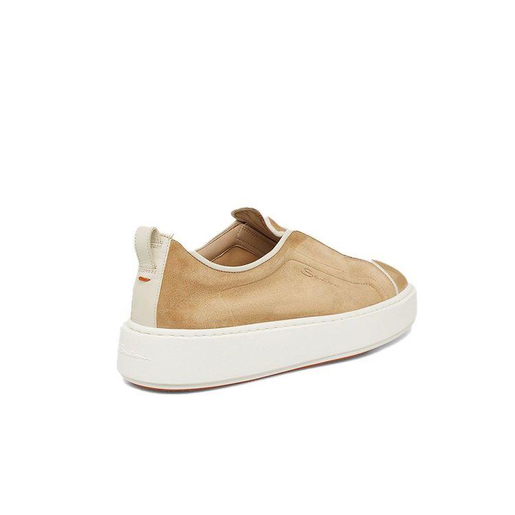 SANTONI bež ženske patike od antilopa slip-on