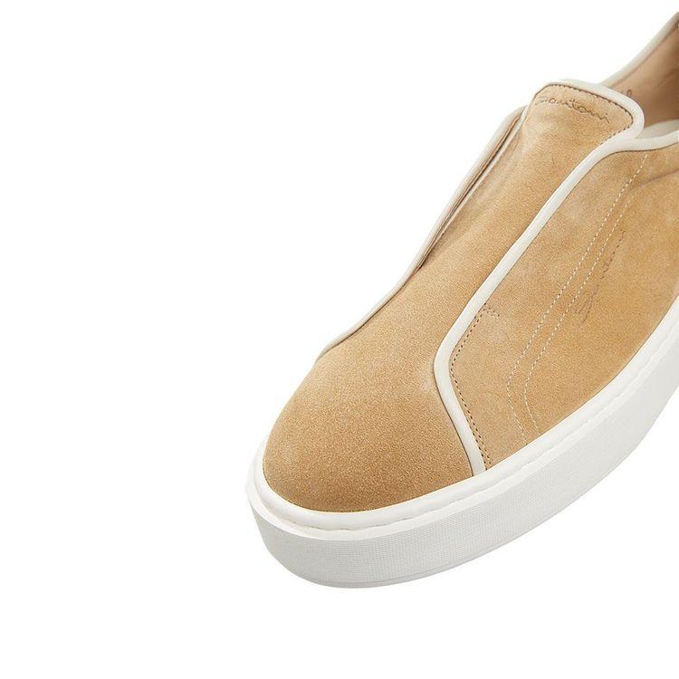 SANTONI bež ženske patike od antilopa slip-on