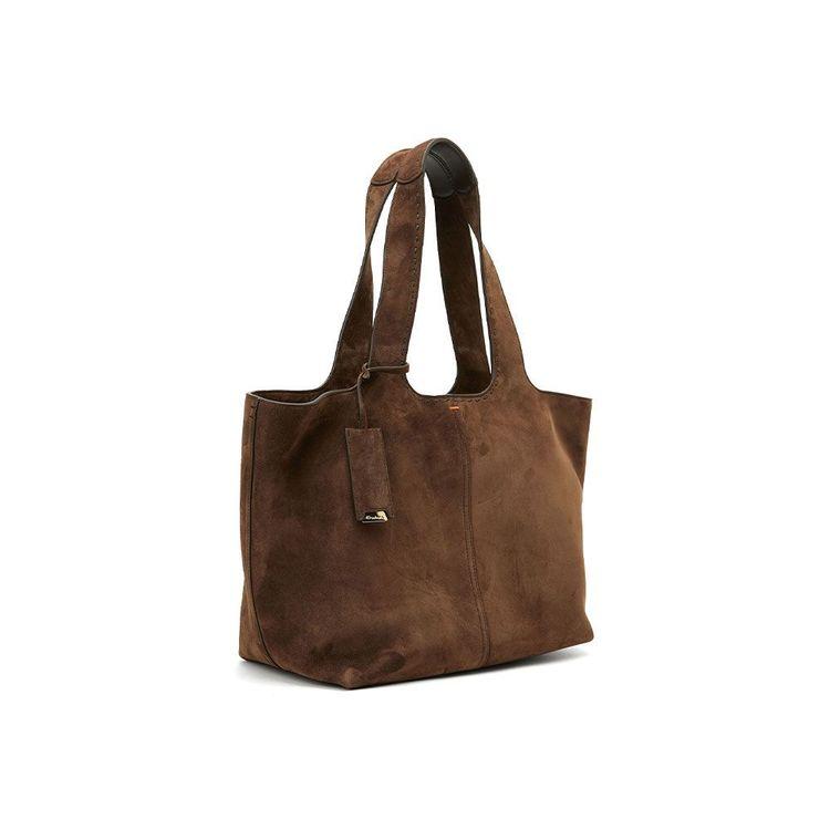 SANTONI Tote braon ženska tašna od antilopa