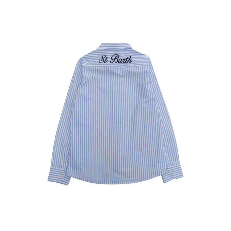 MC2 SAINT BARTH plavo-bijela prugasta dječija košulja za dječake