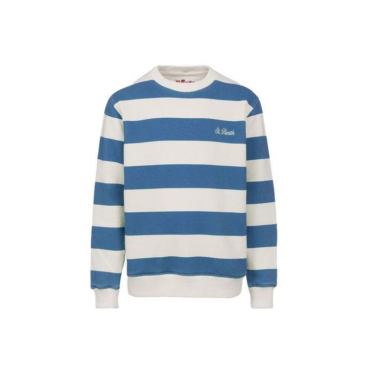 MC2 SAINT BARTH plavo-bijeli dječiji muški prugasti duks